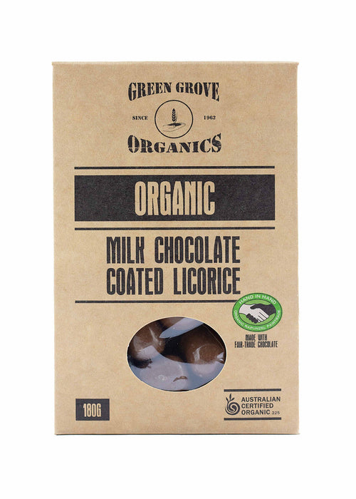 Green Grove Organic Milk Chocolate Coated Licorice 180g