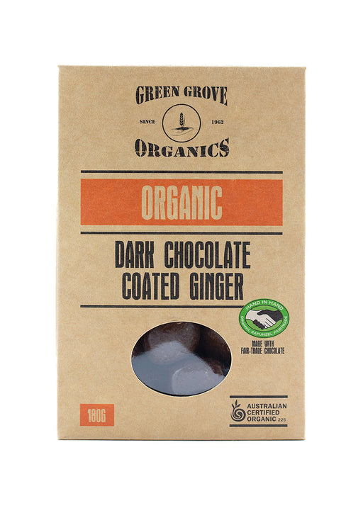 Green Grove Organic Dark Chocolate Coated Ginger 180g - Kitchen Antics