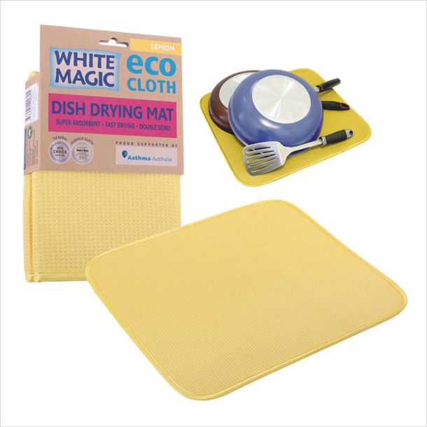 White Magic Dish Drying Mat - Lemon
