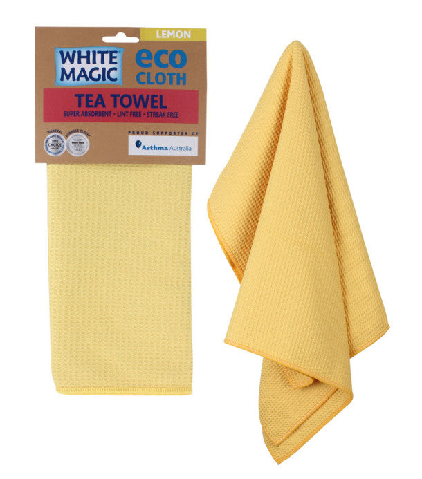 White Magic Tea Towel Eco Cloth - Lemon - Kitchen Antics