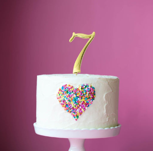 Cake & Candle Cake Topper - Gold #7 - Kitchen Antics