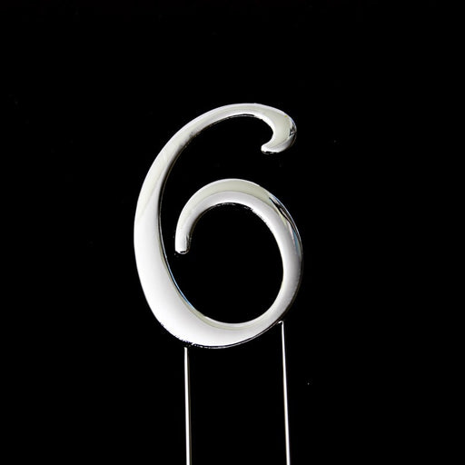 Cake & Candle Cake Topper - Silver #6 - Kitchen Antics