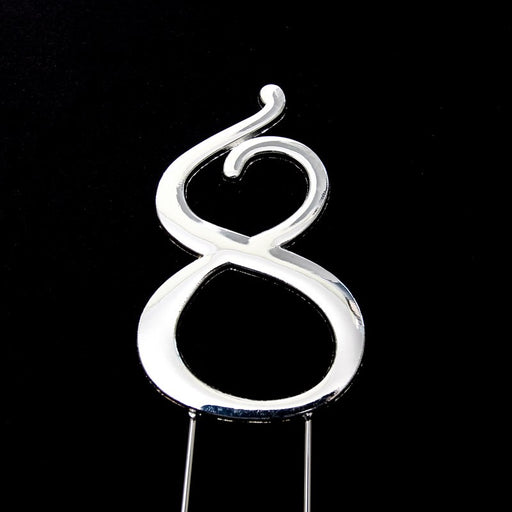 Cake & Candle Cake Topper - Silver #8 - Kitchen Antics