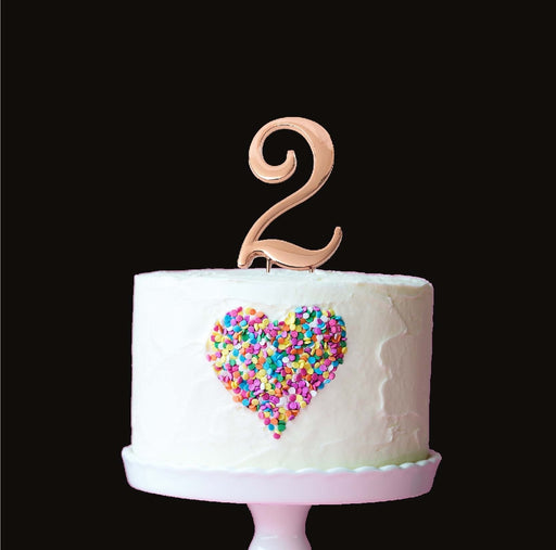 Cake & Candle Cake Topper - Rose Gold #2 - Kitchen Antics