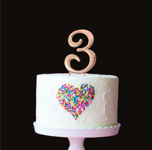 Cake & Candle Cake Topper - Rose Gold #3 - Kitchen Antics