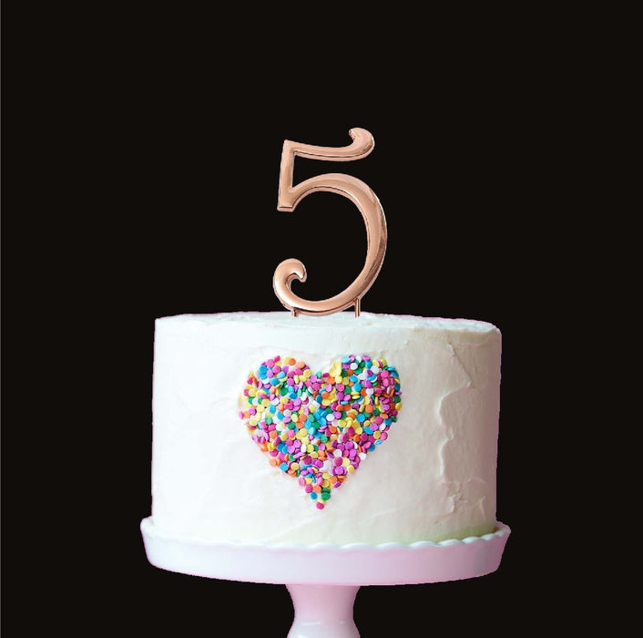 Cake & Candle Cake Topper - Rose Gold #5 - Kitchen Antics