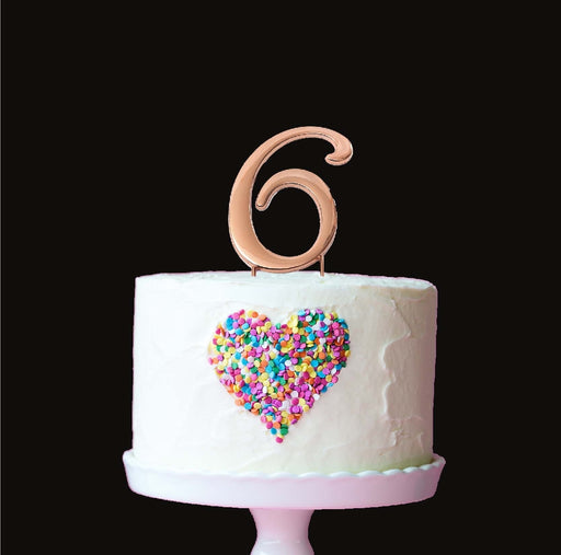 Cake & Candle Cake Topper - Rose Gold #6 - Kitchen Antics