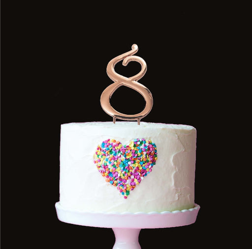 Cake & Candle Cake Topper - Rose Gold #8 - Kitchen Antics