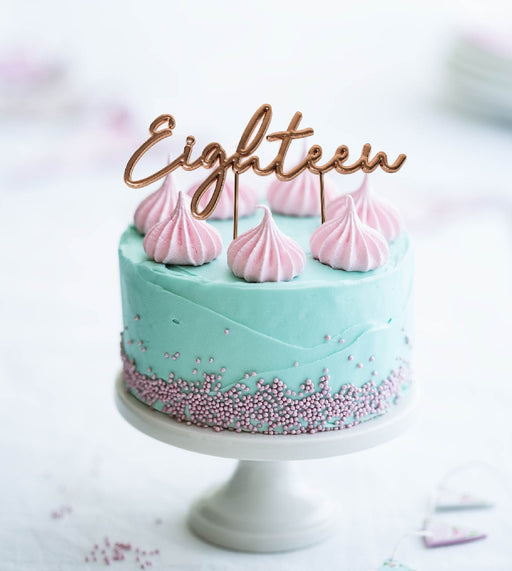 Cake & Candle Cake Topper - Rose Gold Eighteen - Kitchen Antics