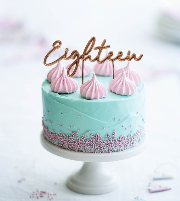 Cake & Candle Cake Topper - Rose Gold Eighteen - Kitchen Antics