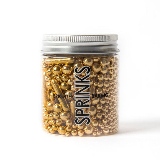 Sprinks BUBBLE & BOUNCE SHINY GOLD (75G) SPRINKLES - Kitchen Antics